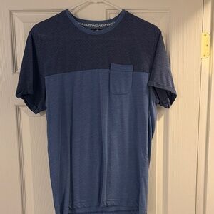 Men's Navy and Light Blue Pocket Tee